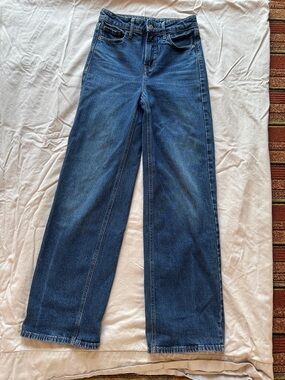 Old Navy Women's High-Rise Wide-Leg Jeans - Dark Blue